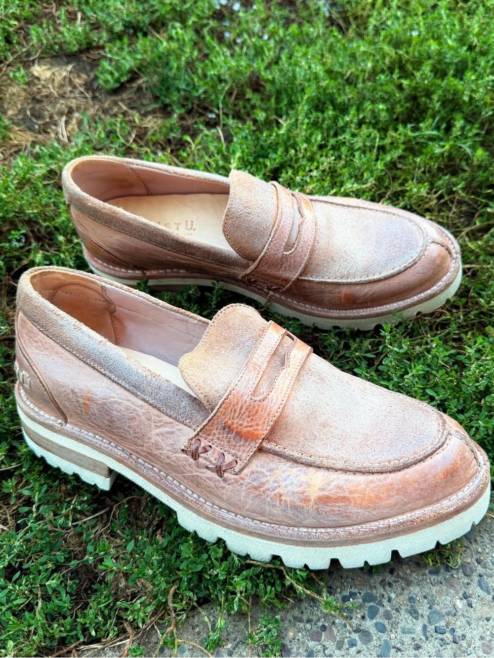 BED|STU Reina III Sz 7 Leather Tan Mason Penny Loafers Shoes